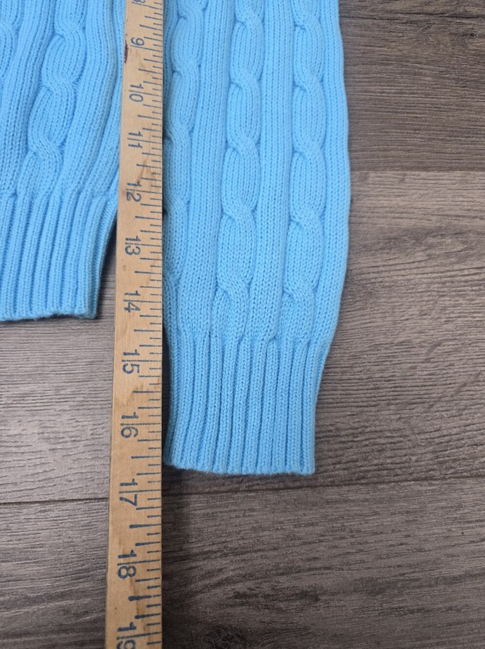Polo Ralph Lauren cable-knit crewneck sweater Blue Pink Preppy Quiet Luxury - Picture 6 of 10
